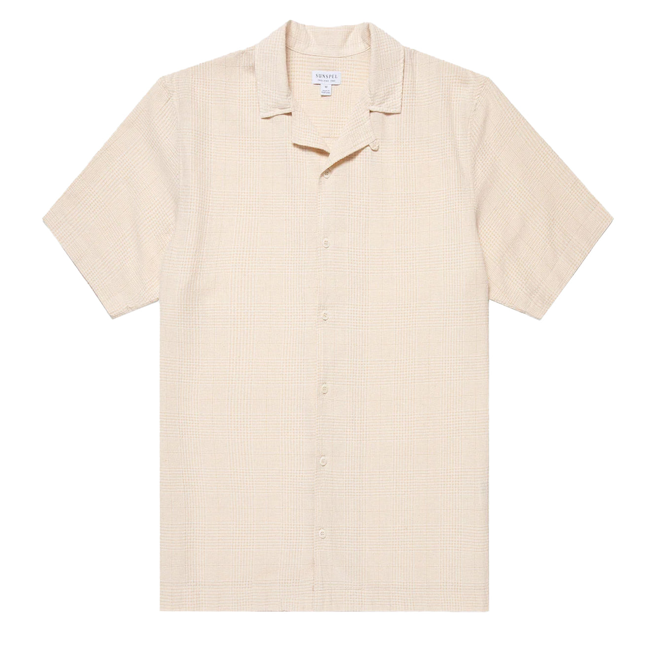 Sunspel Loose Weave Check Shirt Ecru - The Sporting Lodge