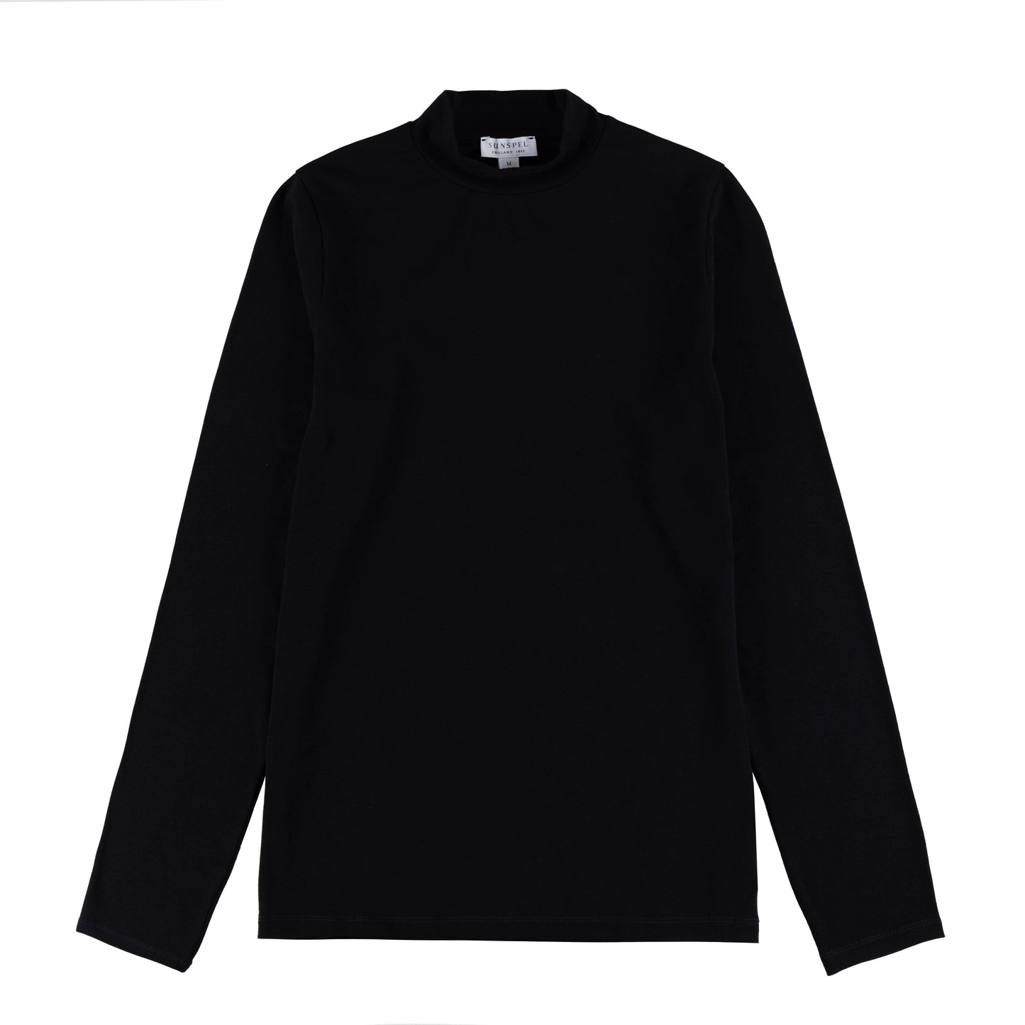 Sunspel Womens Mock Neck L/S Top Black