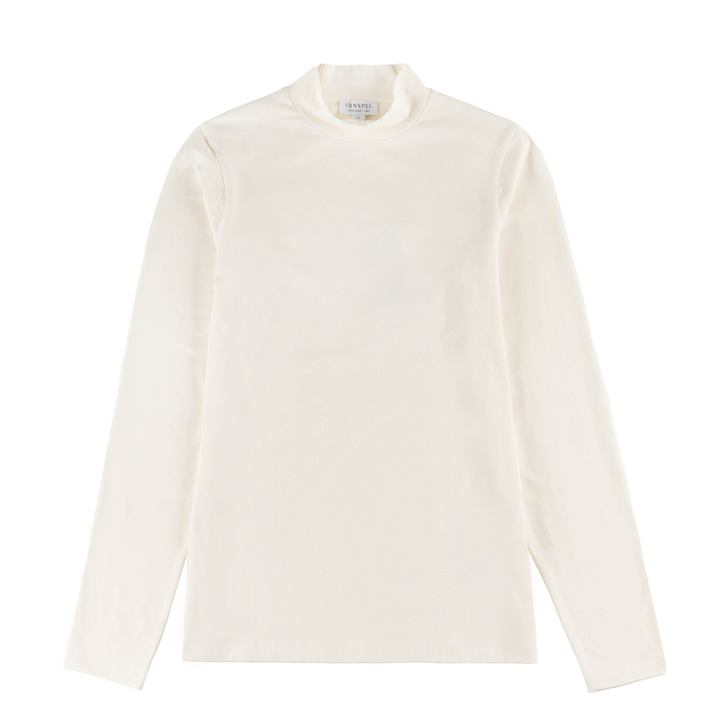 Sunspel Womens Mock Neck L/S Top Ecru