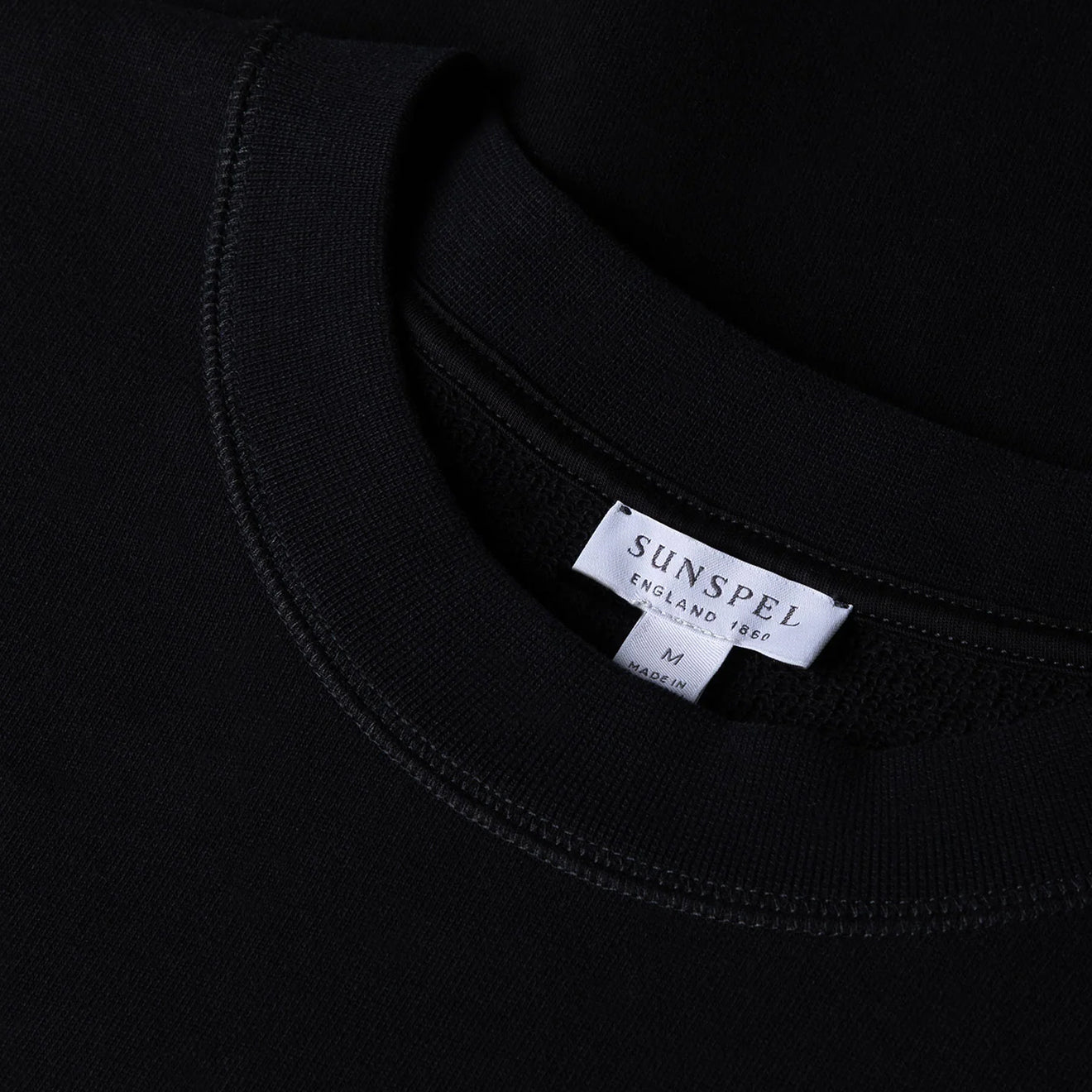 Sunspel Oversized Loopback Sweatshirt Black - The Sporting Lodge