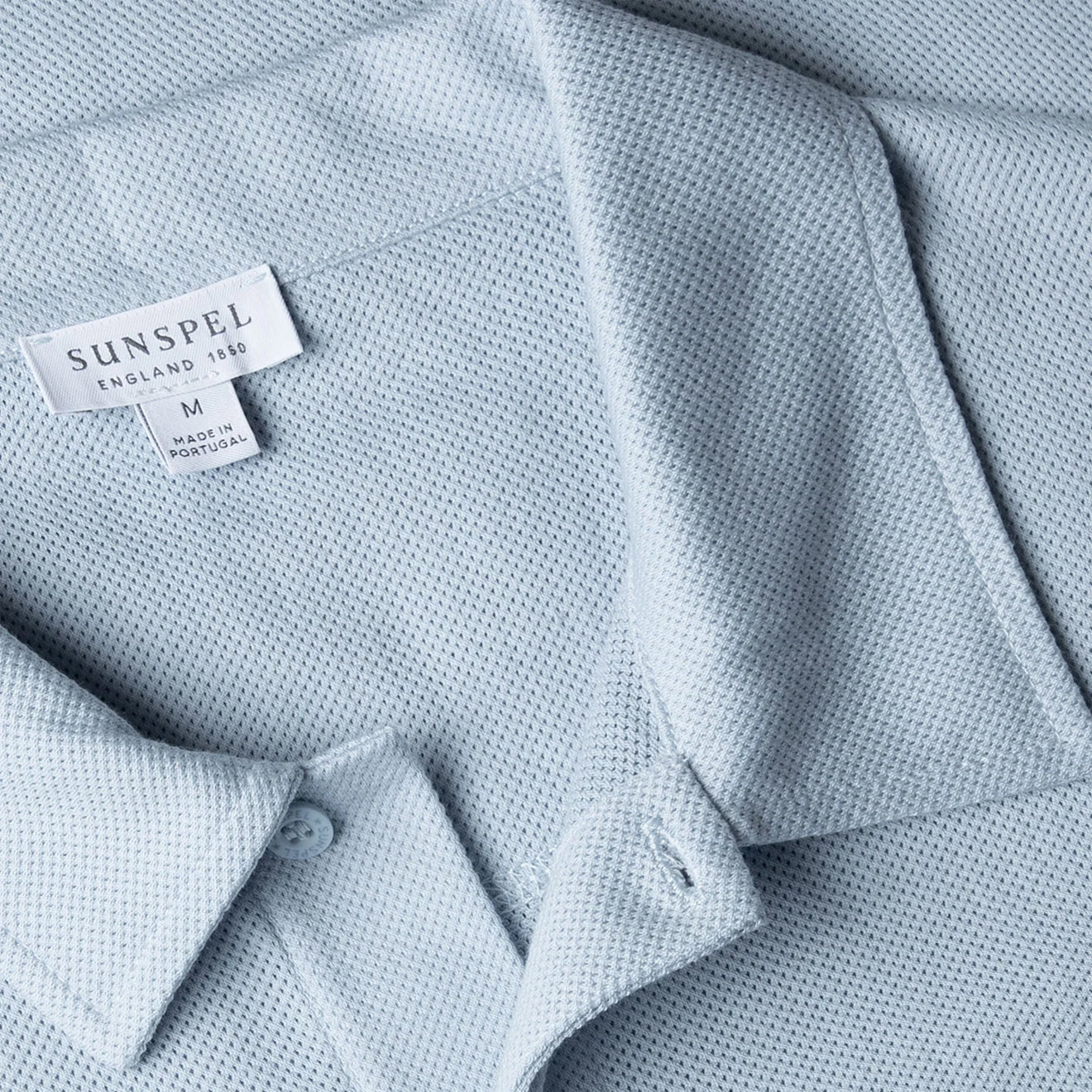 Sunspel Riviera Polo Shirt Blue Mist - The Sporting Lodge