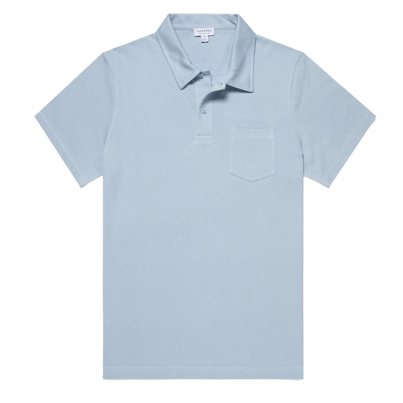 Sunspel Riviera Polo Shirt Blue Mist