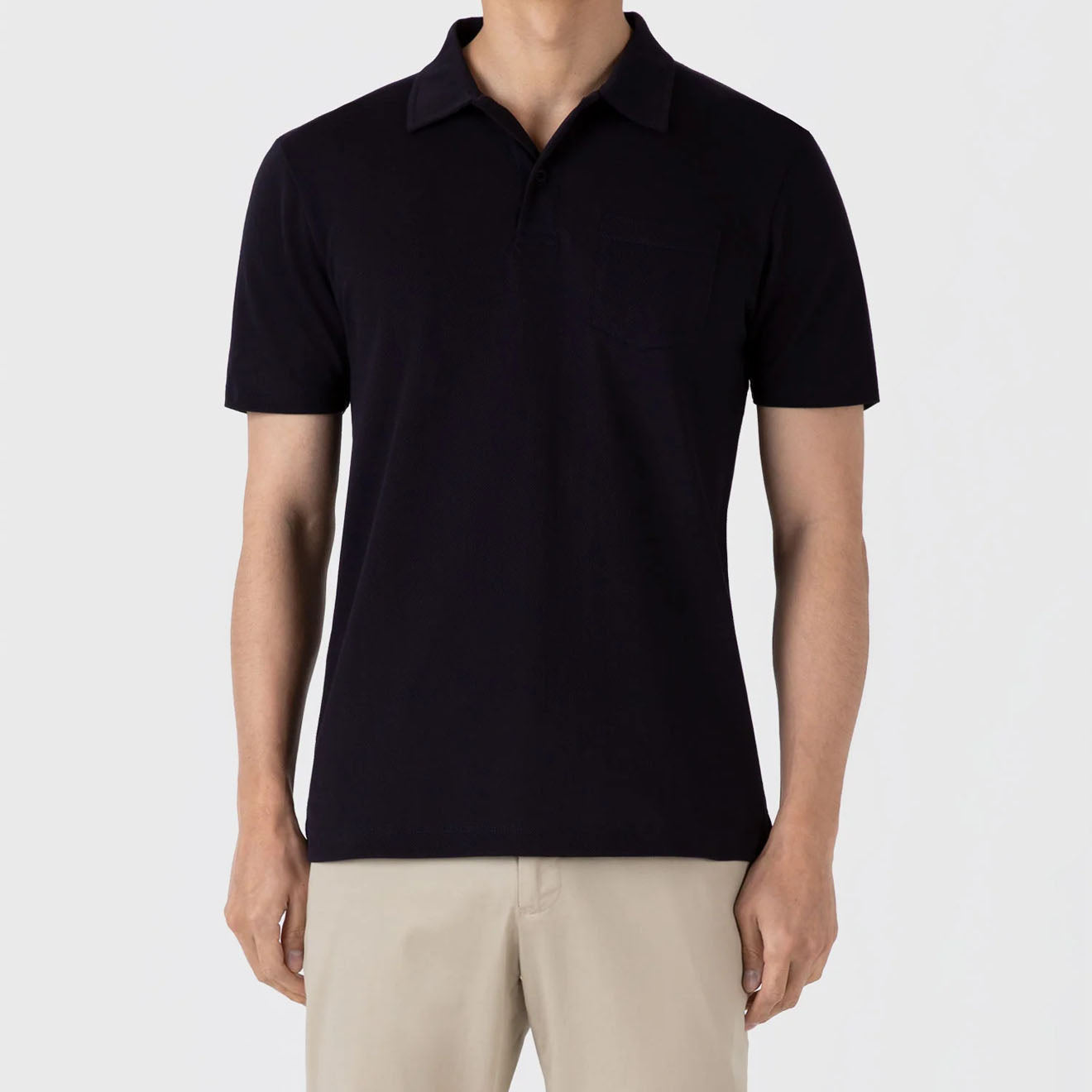Sunspel Riviera Polo Shirt Midnight Navy - The Sporting Lodge