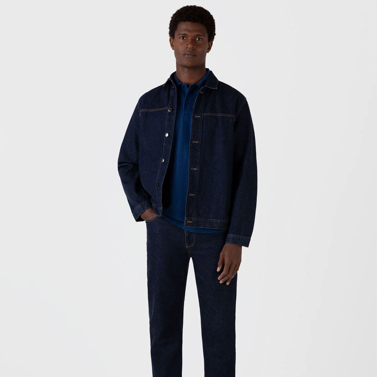 Sunspel Riviera Polo Shirt Real Indigo - The Sporting Lodge