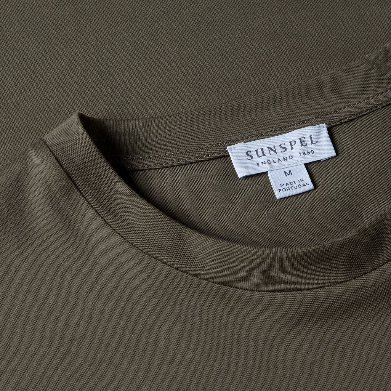Sunspel Riviera S/S Crew Neck Tee Khaki - The Sporting Lodge