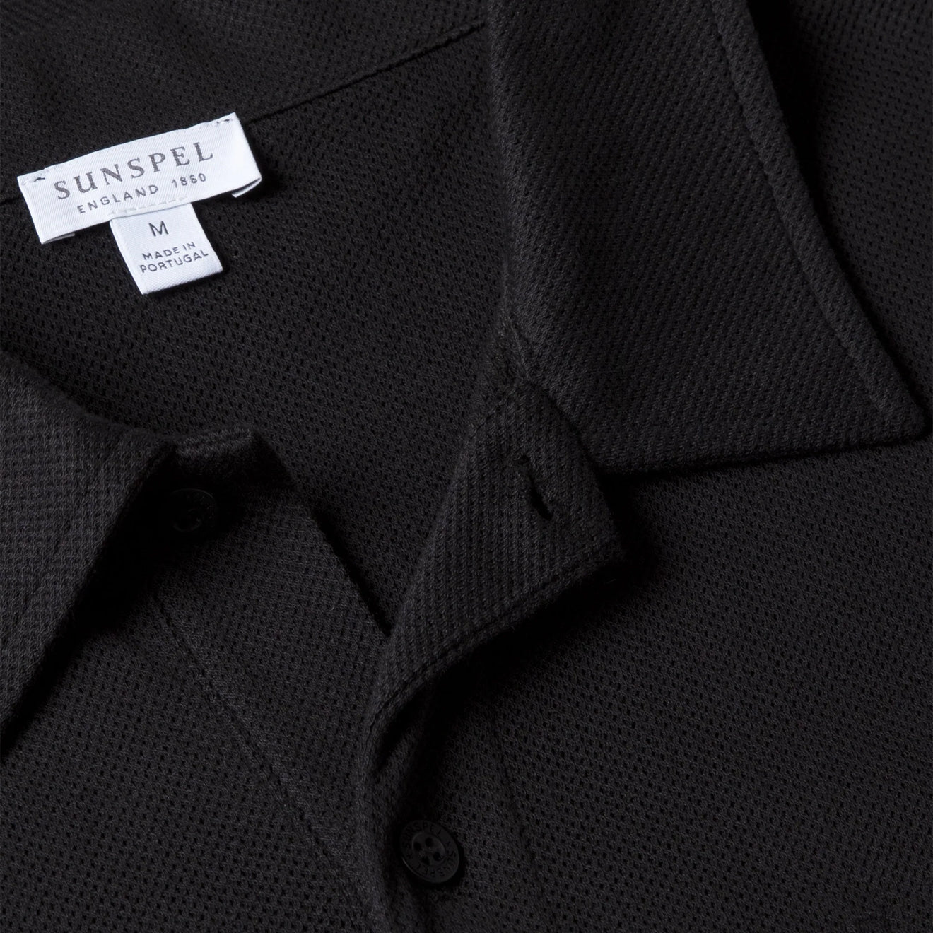 Sunspel Riviera S/S Polo Shirt Black