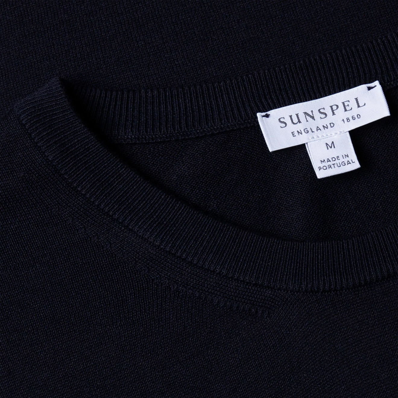 Sunspel Sea Island Crew S/S Knitwear Light Navy - The Sporting Lodge