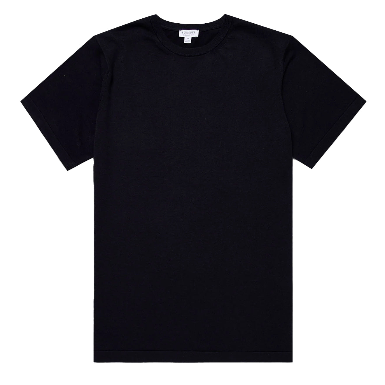 Sunspel Sea Island Crew S/S Knitwear Light Navy - The Sporting Lodge
