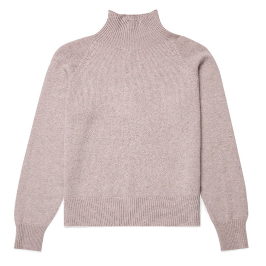 Sunspel Womens Funnel Neck Jumper Pale Pink Twist - The Sporting Lodge