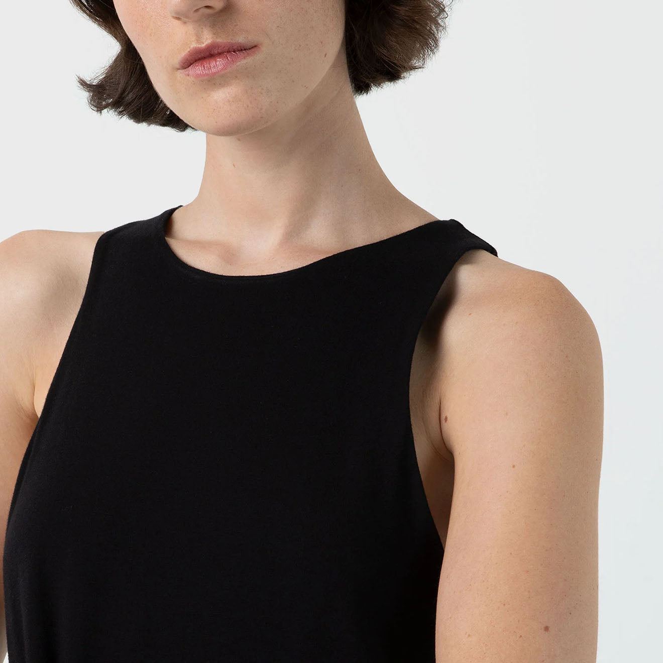 Sunspel Womens Jersey Midi Dress Black - The Sporting Lodge