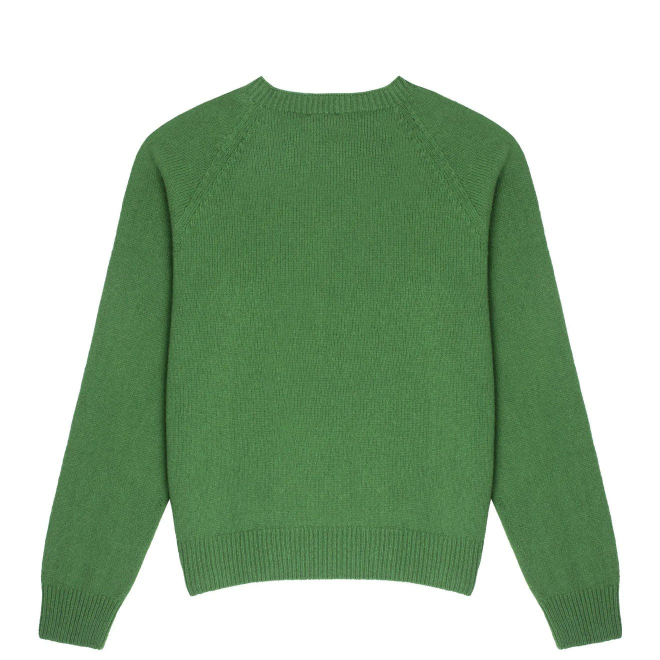 Sunspel Womens Lambswool Crew Neck Jumper Bright Green - The Sporting Lodge