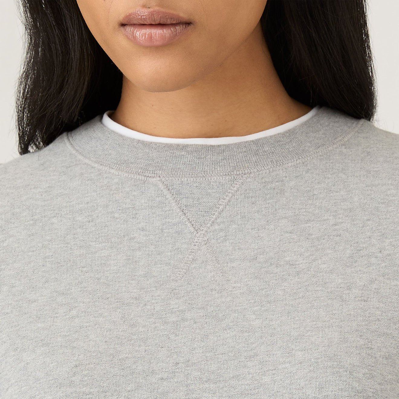 Sunspel Womens Loopback Sweatshirt Grey Melange - The Sporting Lodge