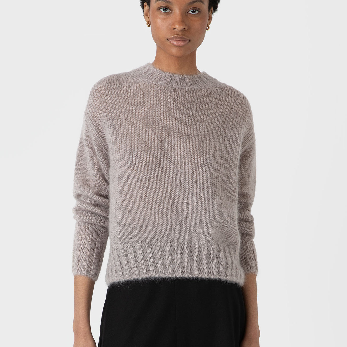 Sunspel Womens Mohair Jumper Sandstone - The Sporting Lodge