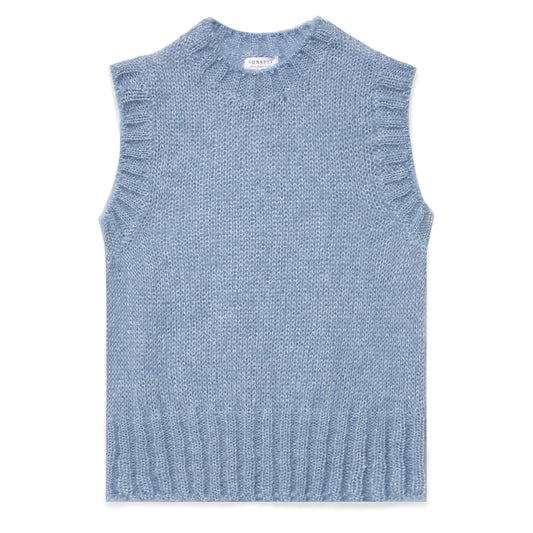 Sunspel Womens Mohair Vest Cornflower - The Sporting Lodge