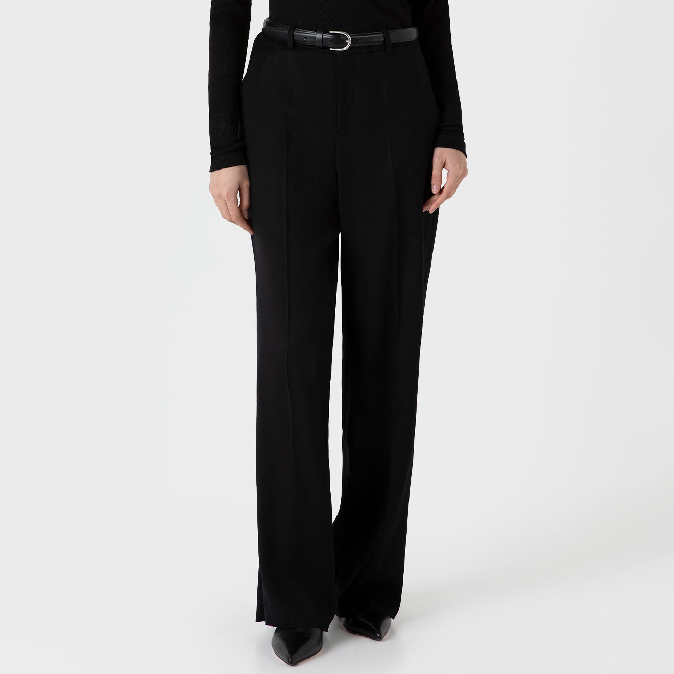 Sunspel Womens Tailored Trouser Black - The Sporting Lodge