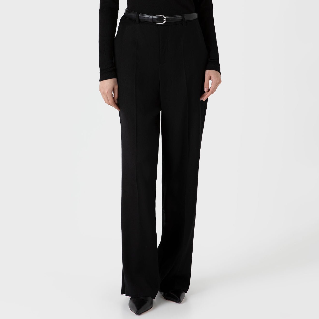 Sunspel Womens Tailored Trouser Black - The Sporting Lodge