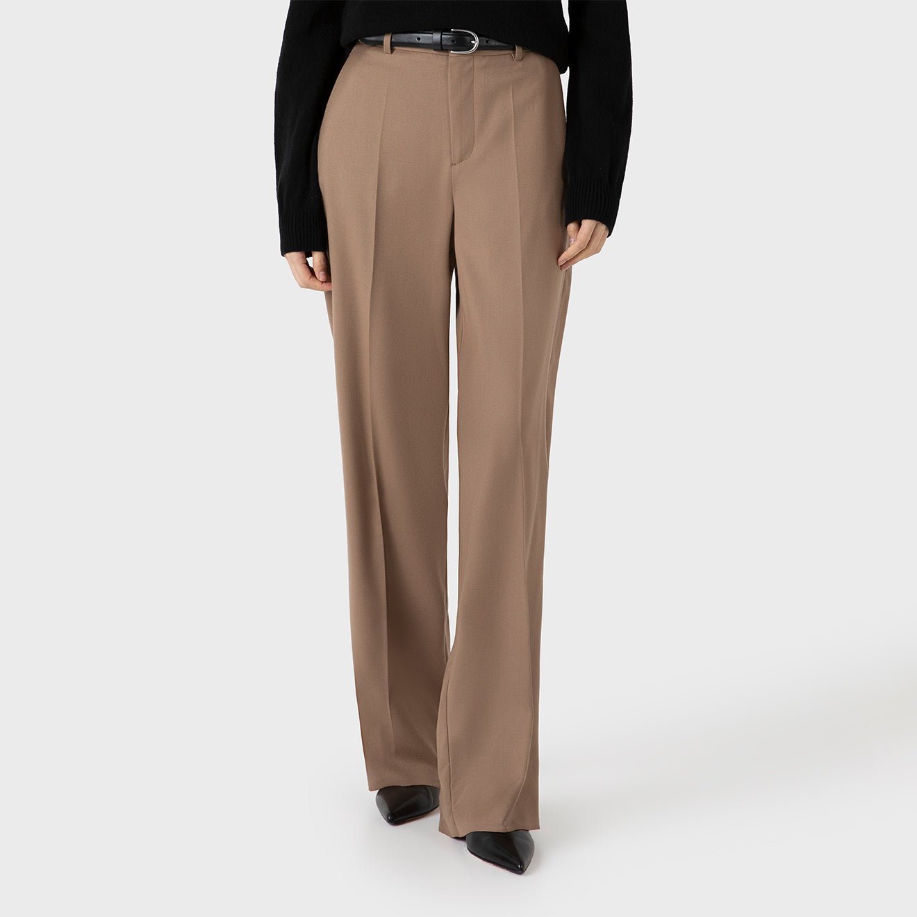Sunspel Womens Tailored Trouser Light Camel - The Sporting Lodge