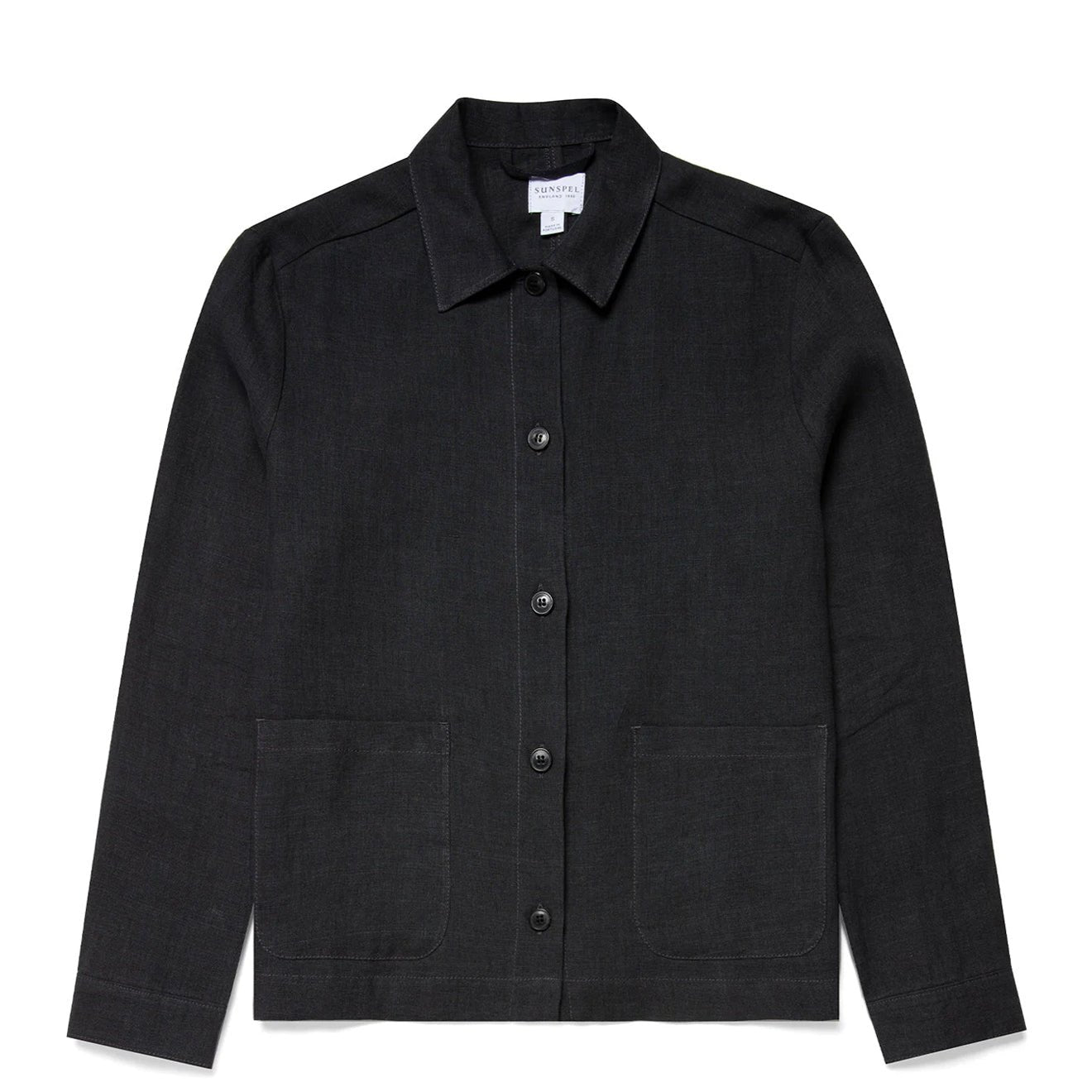 Sunspel Womens Twin Pocket Jacket Black - The Sporting Lodge