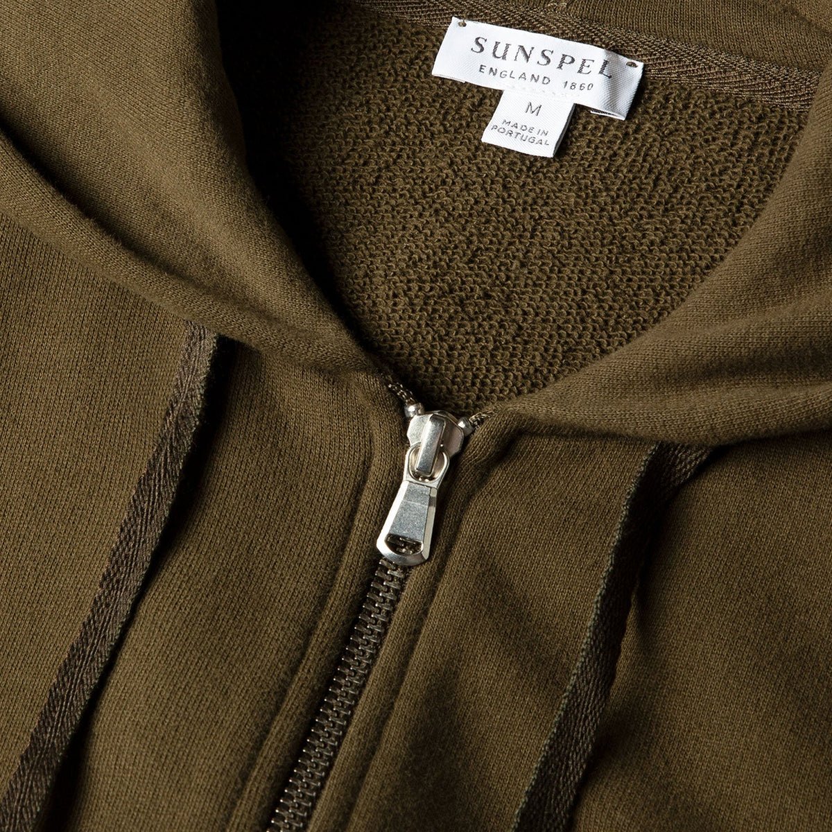 Sunspel Zip Hoody Loden Green