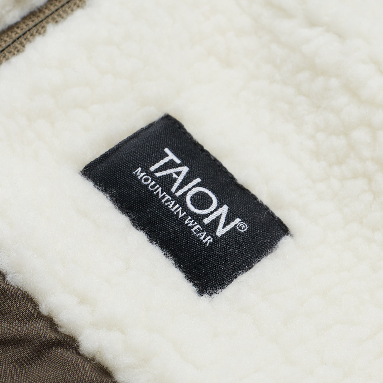 Taion Womens Down Boa Reversible Jacket Olive / Ivory-4