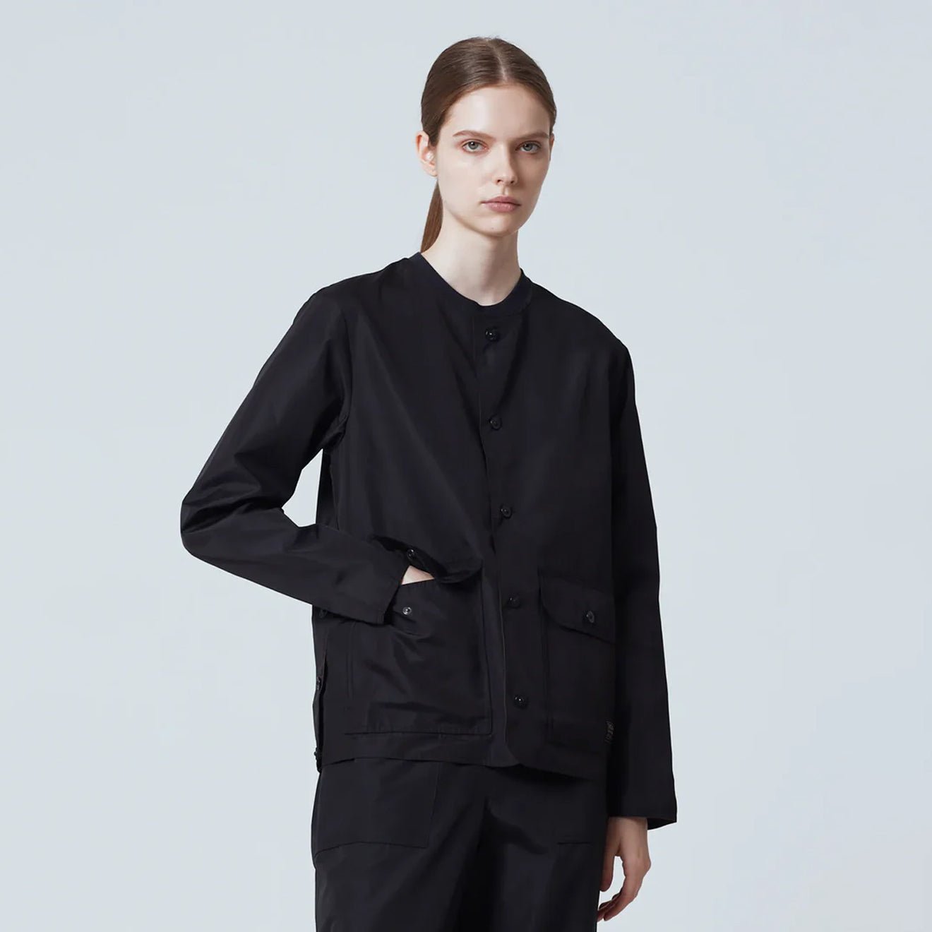 Taion Non Down Military Reversible Crew Neck Cardigan Black - The Sporting Lodge
