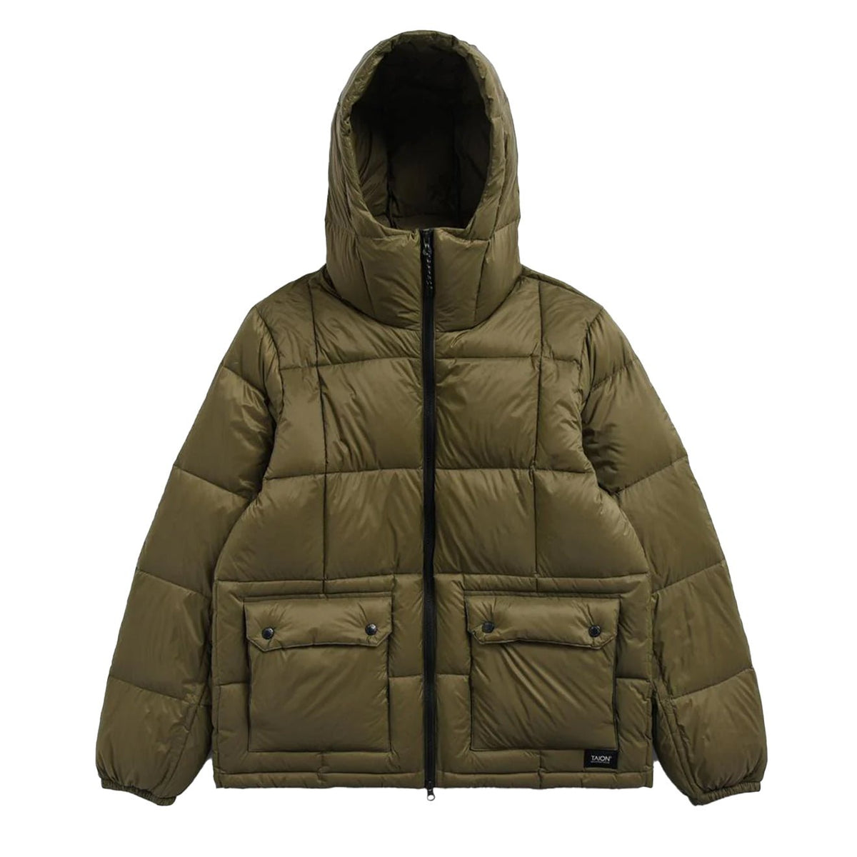 Taion Volume Hood Down Jacket Olive - The Sporting Lodge