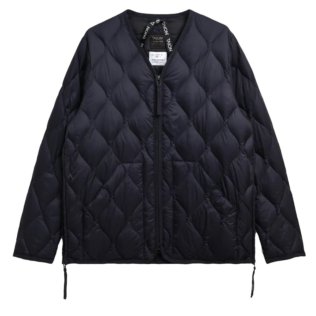 Taion Womens Military V Neck W-Zip Down Jacket Dark Navy - The Sporting Lodge