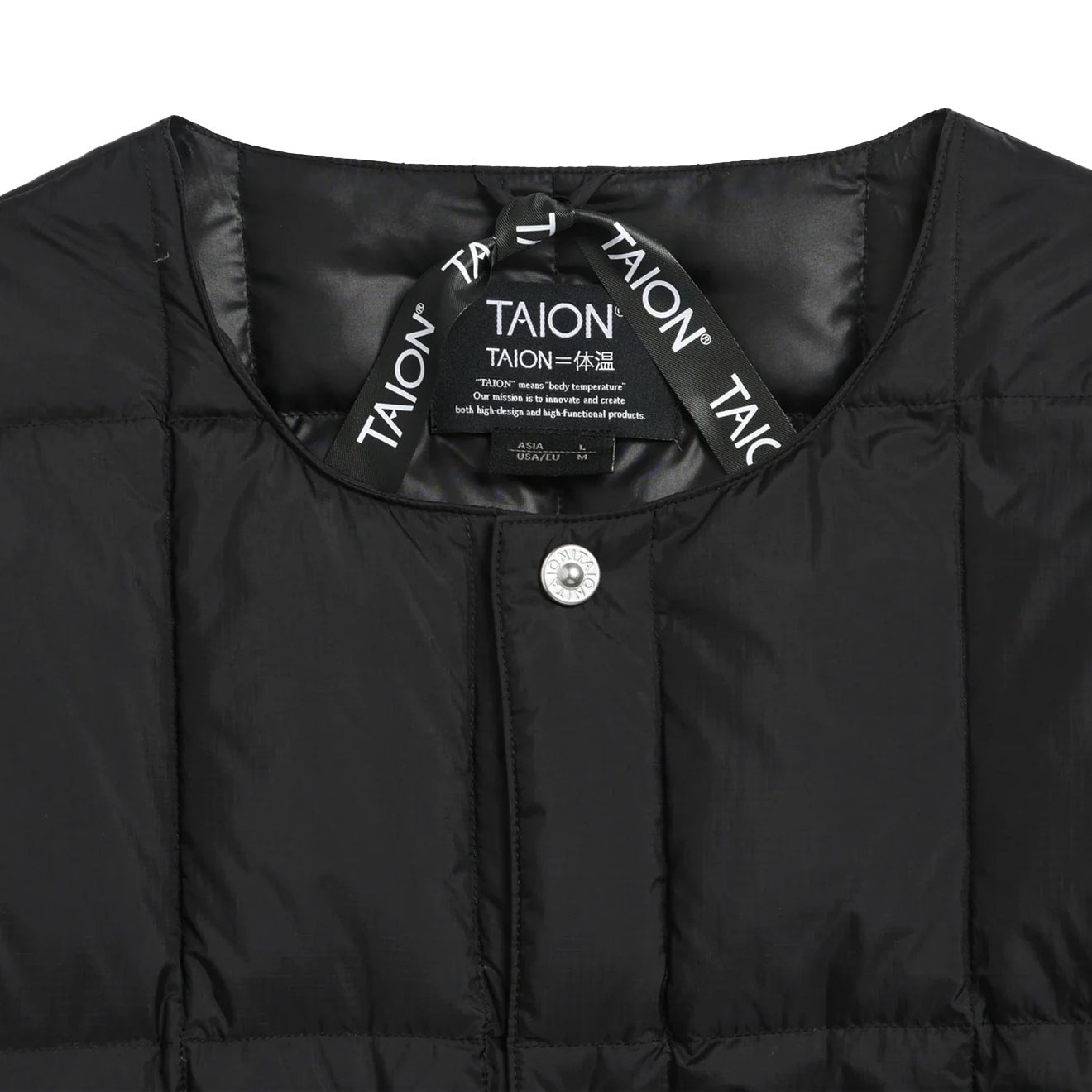 Taion Work Crew Neck Down Jacket Black - The Sporting Lodge
