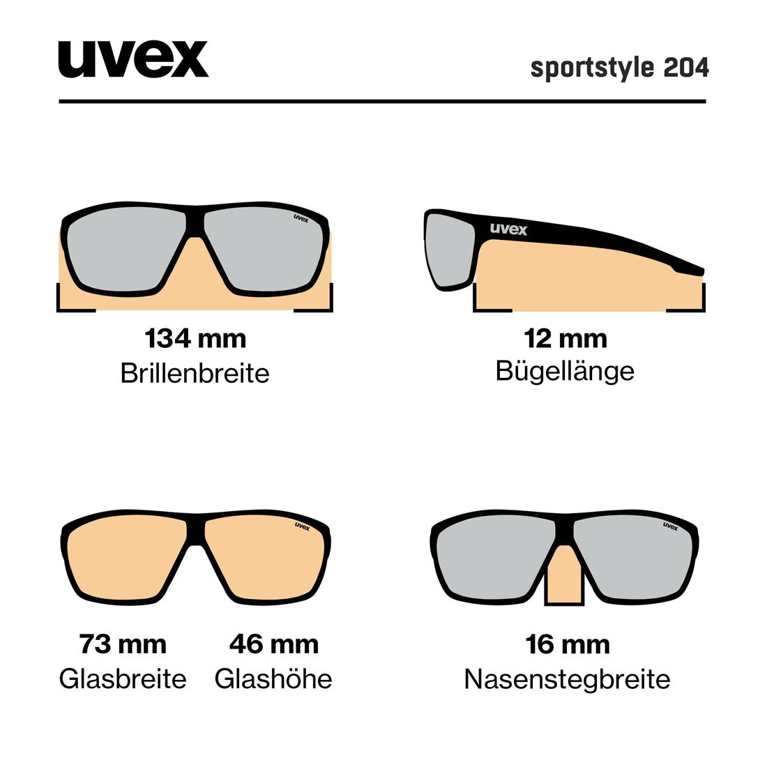 UVEX Sportstyle 204 GLasses Clear - The Sporting Lodge