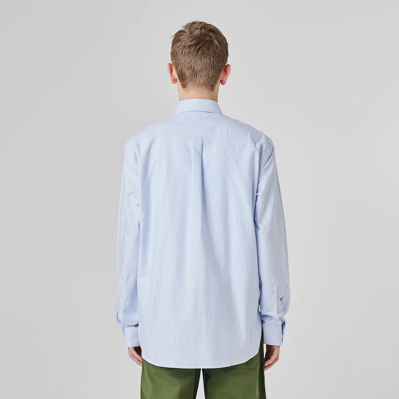 Uskees 6013 Long - sleeve Oxford Shirt Baby Blue Pinstripe - The Sporting Lodge