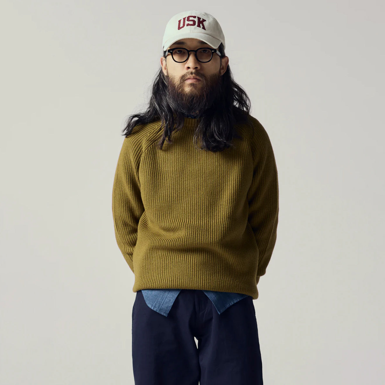 Uskees 7013 Crew Knit Jumper Woodland Green - The Sporting Lodge