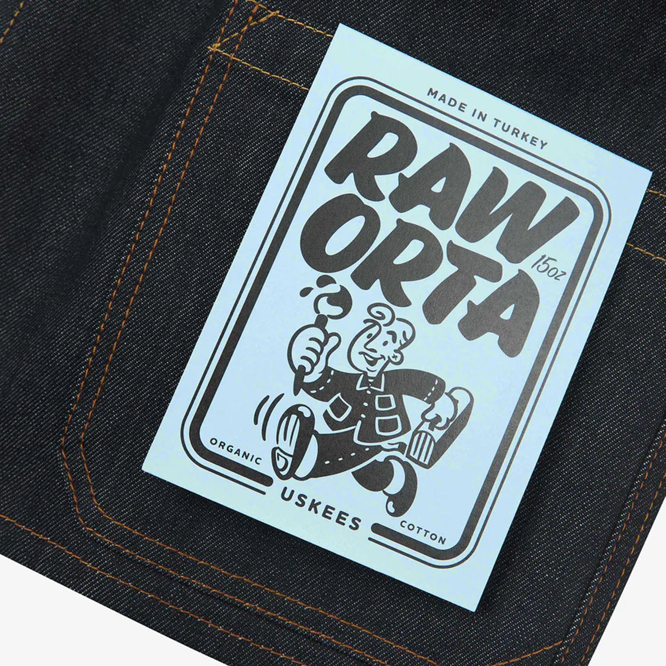 Uskees Denim Buttoned Overshirt Raw Orta Denim - The Sporting Lodge