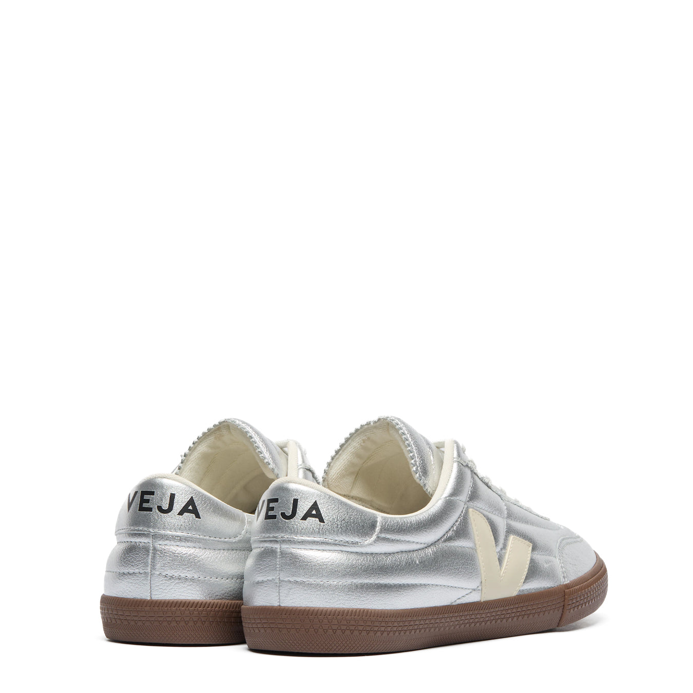 Veja Womens Panenka Leather Silver Pierre Bark
