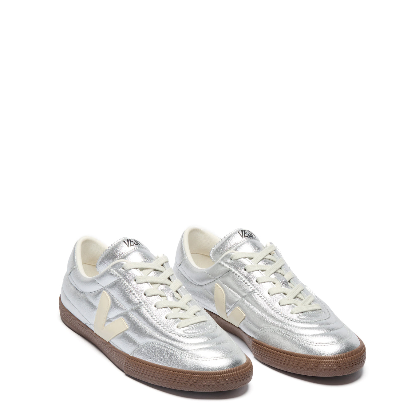 Veja Womens Panenka Leather Silver Pierre Bark