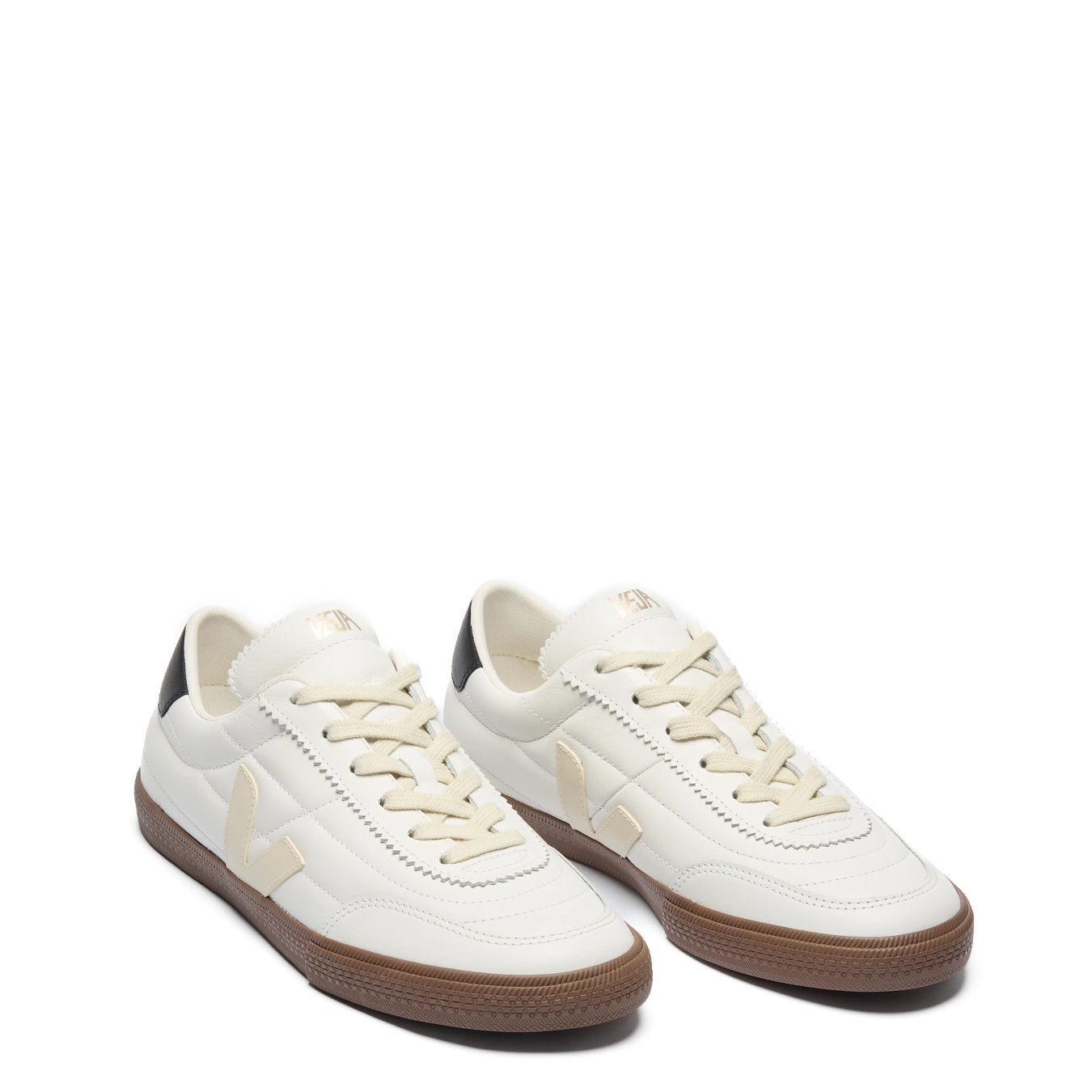 Veja Womens Panenka Leather White Black Bark