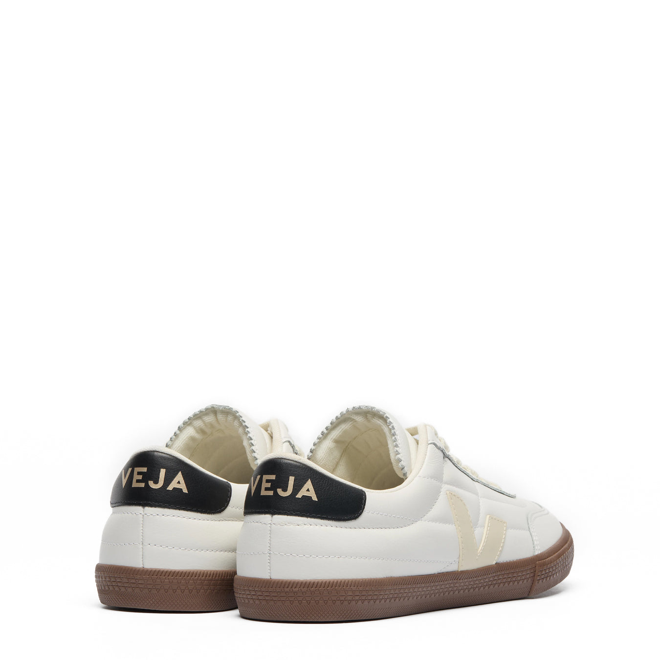 Veja Womens Panenka Leather White Black Bark