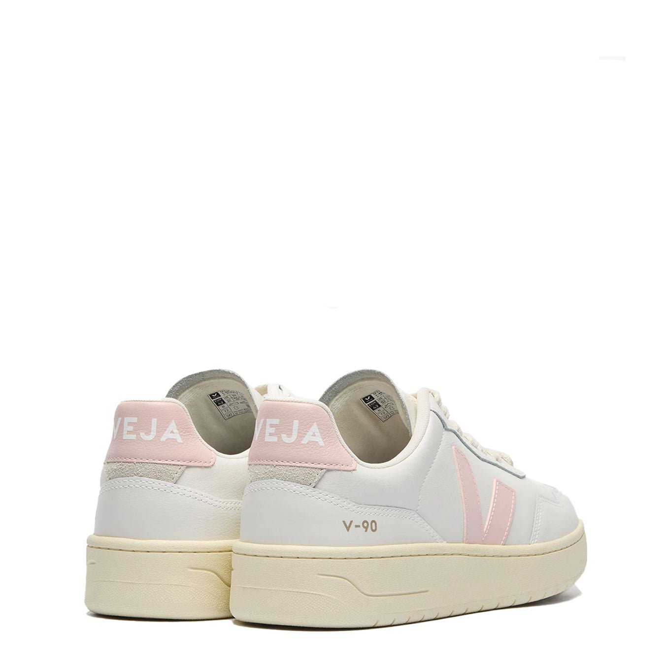 Veja Womens V-90 Leather White Petale - The Sporting Lodge
