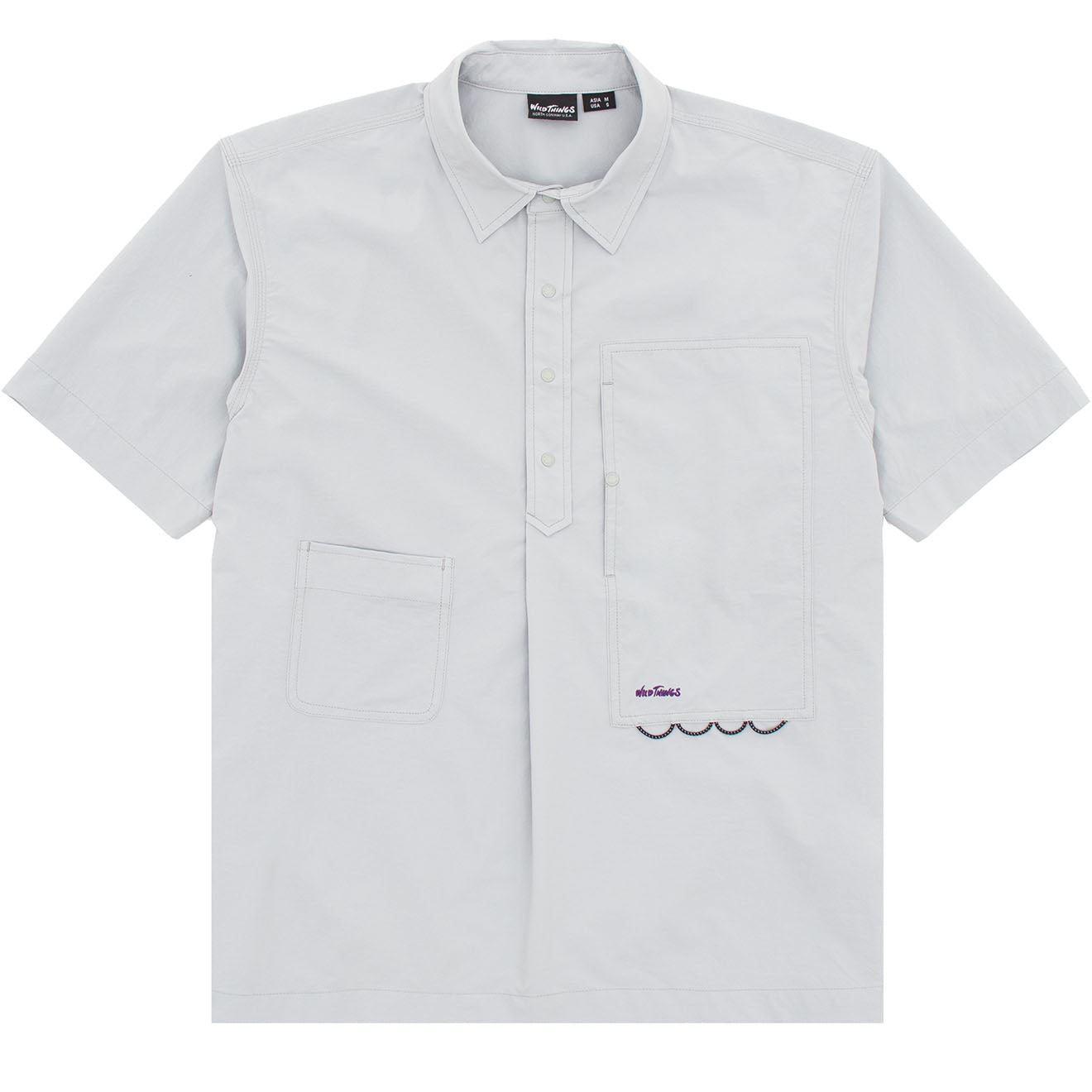 Wild Things Camp Pull Over Shirt Light Grey - The Sporting Lodge