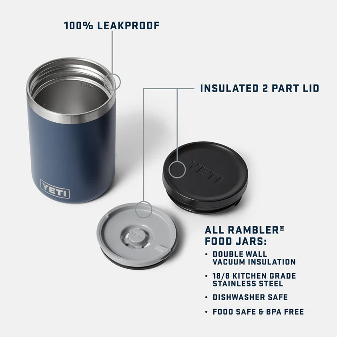 YETI Insulated Food Jar 16oz Stainless Steel