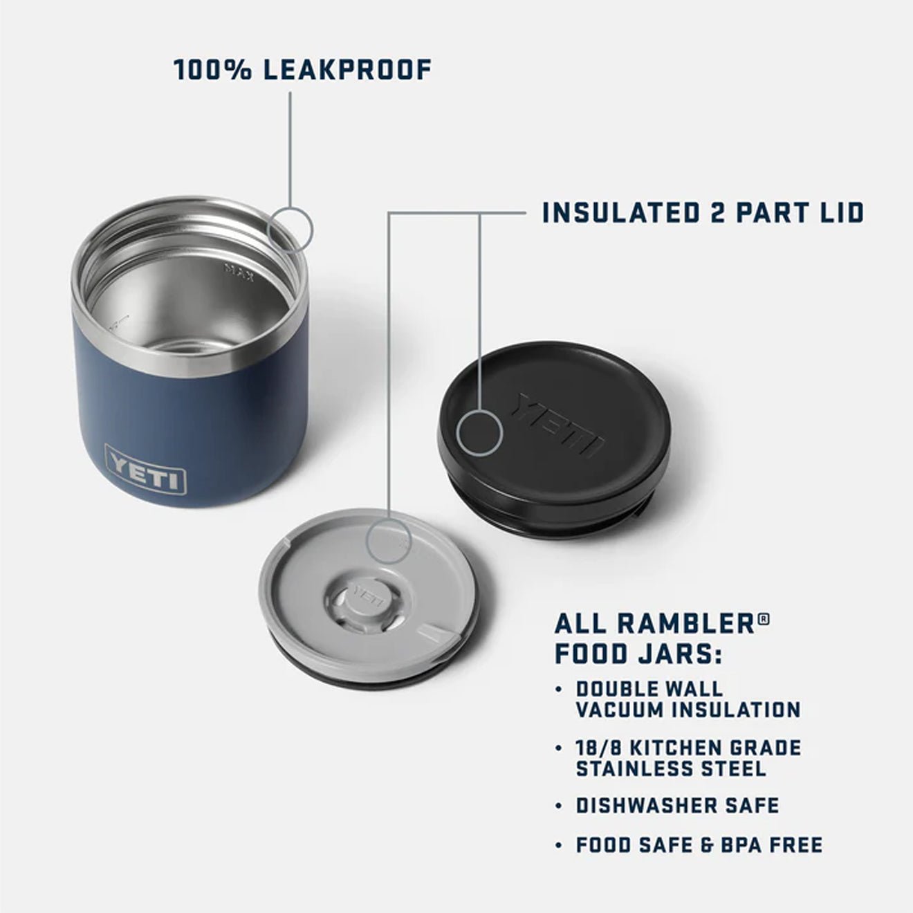 YETI Insulated Food Jar 8oz Stainless Steel - The Sporting Lodge