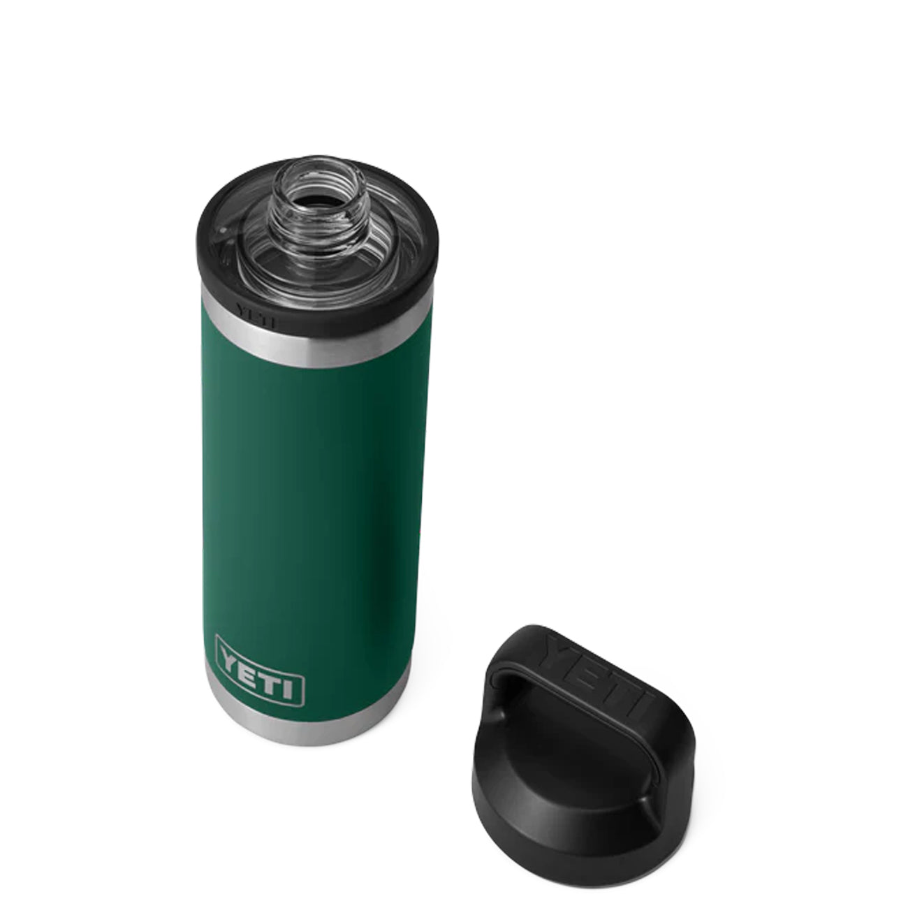 YETI Rambler 18 oz Bottle Chug 18 oz Black Forest Green - The Sporting Lodge