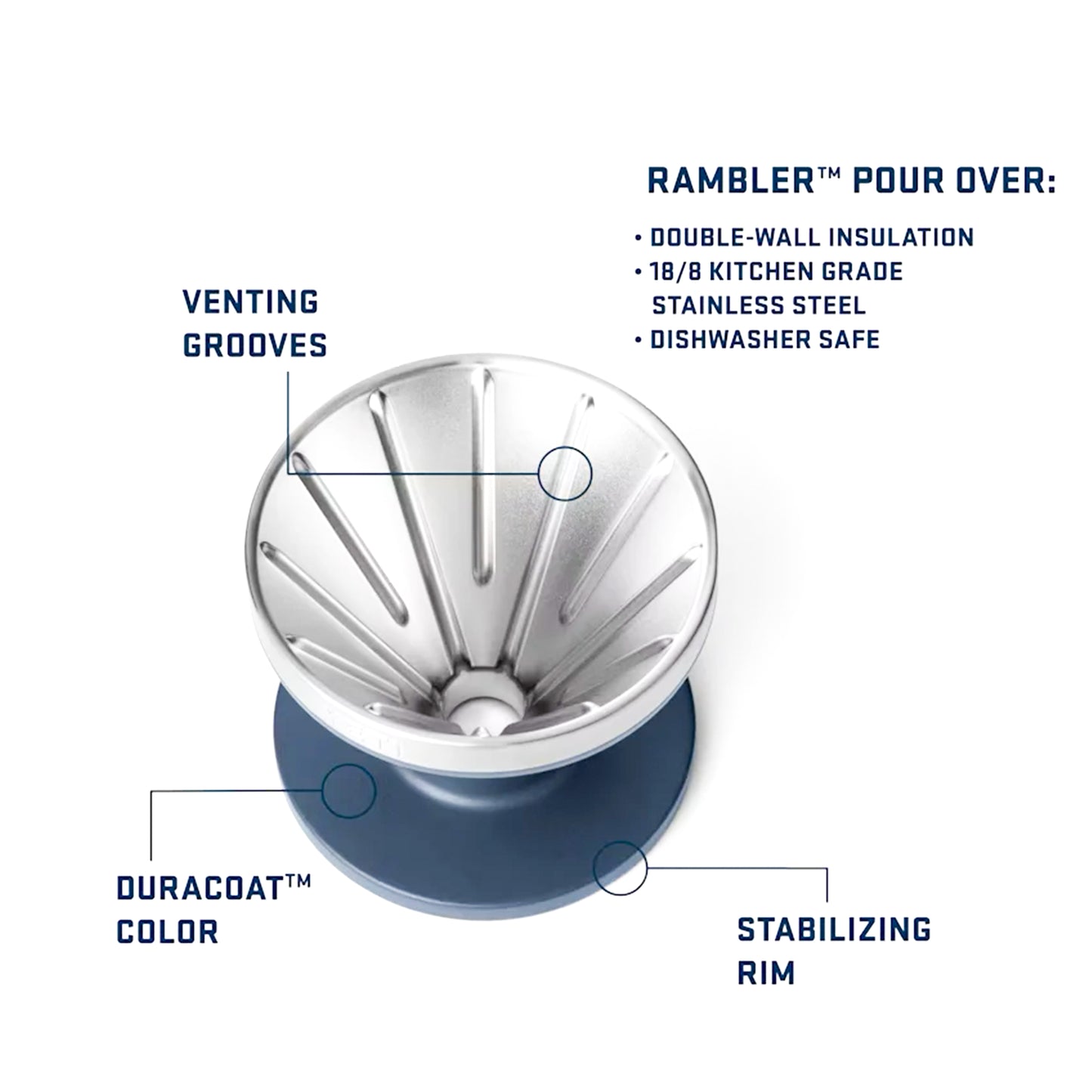 YETI Rambler Pour Over White