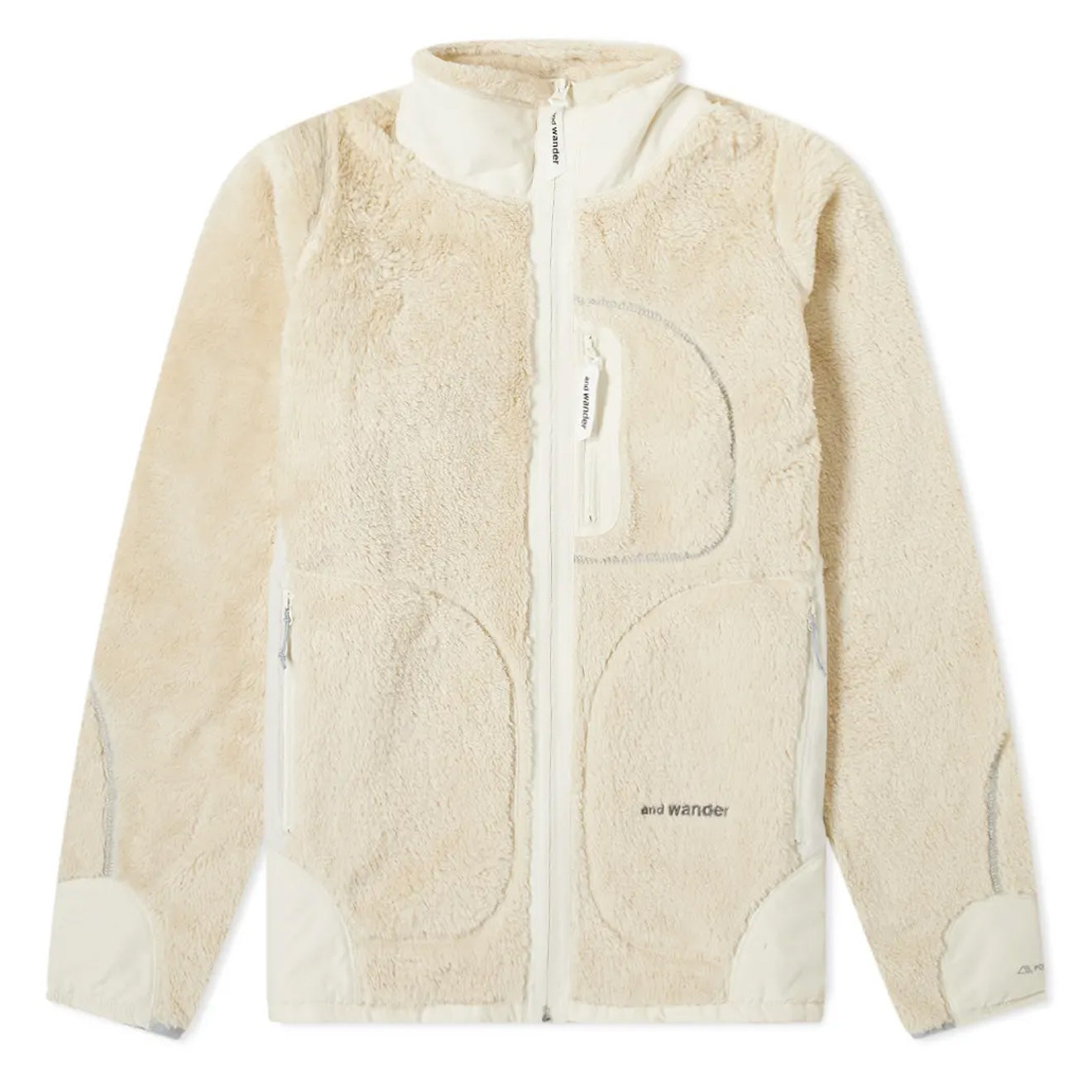 And Wander High Loft Fleece Jacket Off White - The Sporting Lodge