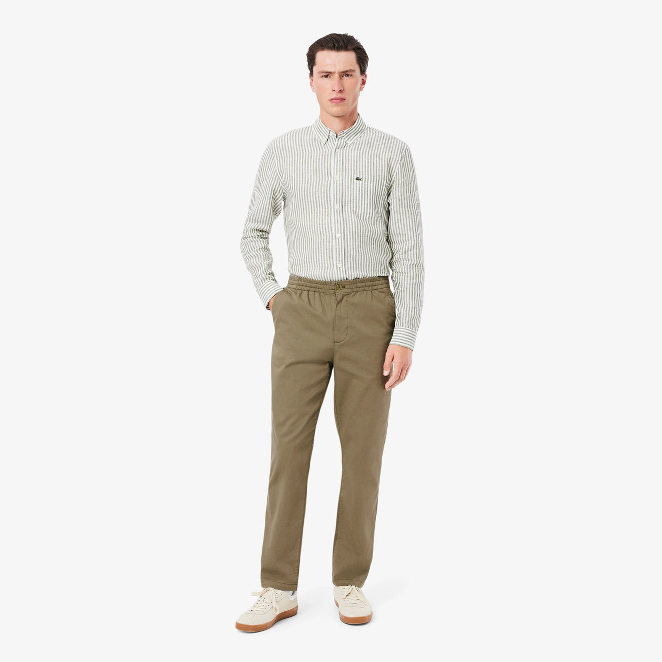 Lacoste Drawstring Trousers Khaki Green - The Sporting Lodge