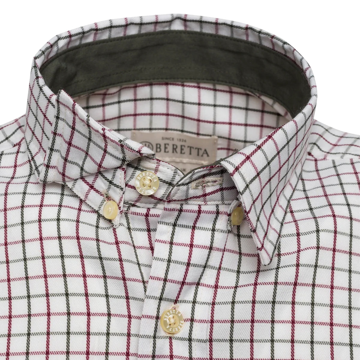 Beretta Charlow LS Shirt White / Green Check
