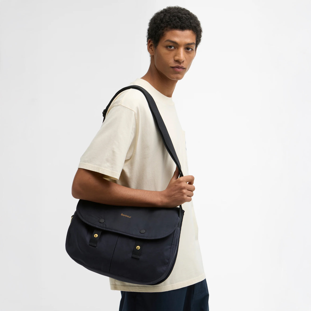 Barbour Transport Riever Crossbody Bag Navy