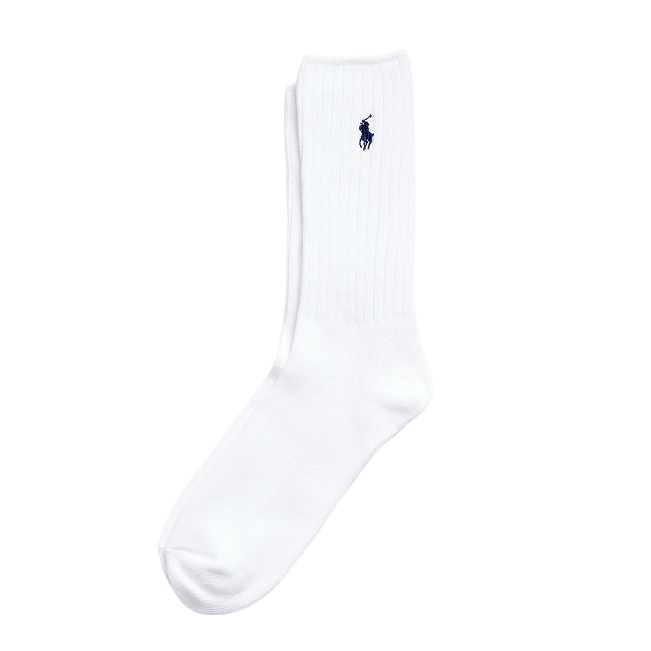 Polo Ralph Lauren Cotton Blend Crew Socks White Navy PP - The Sporting Lodge