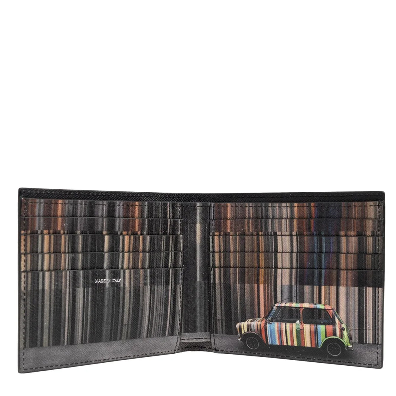 Paul Smith Mini Stripe Leather Billfold Wallet Black