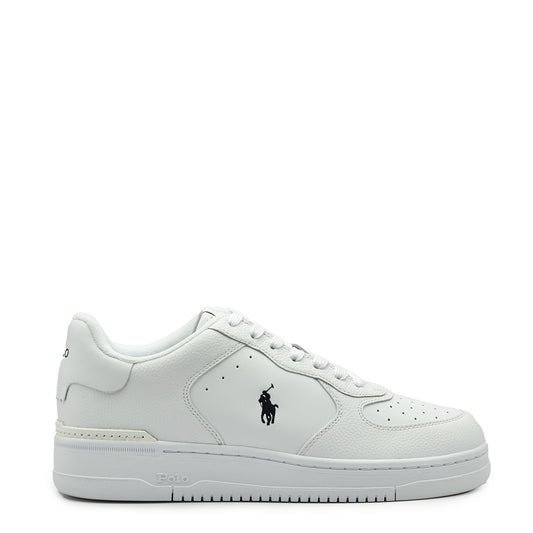 Polo Ralph Lauren Masters Court Leather Trainer White / Black - The Sporting Lodge