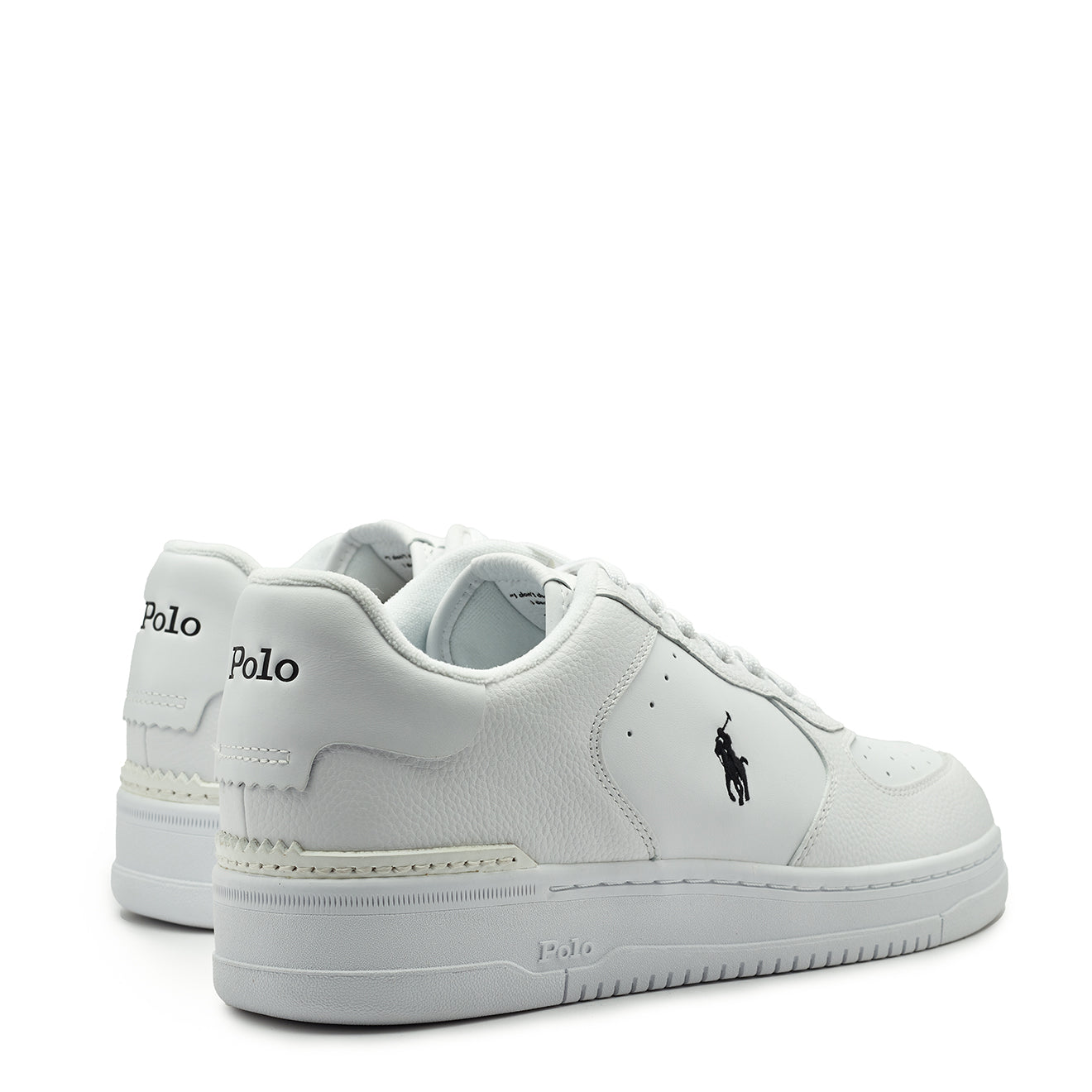Polo Ralph Lauren Masters Court Leather Trainer White / Black - The Sporting Lodge